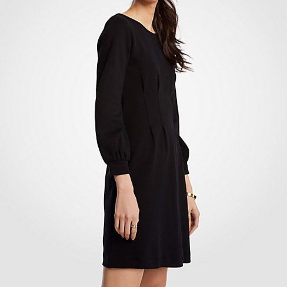 Ann Taylor Size 16 Black Corset Sweatshirt Dress